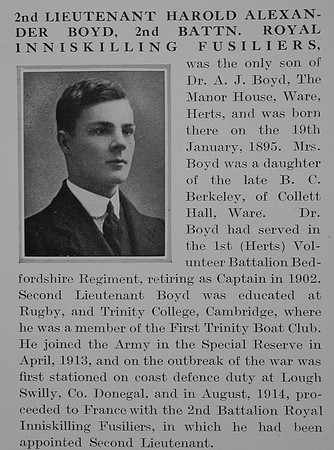 Boyd H A 2nd Lt 2nd Royal Innisklling Fusiliers Obit Part 1 The Bond Of Sacrifice Vol 1