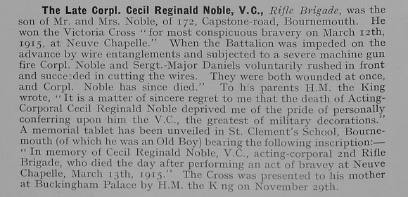 Noble C R Cpl VC Rifle Brigade 1