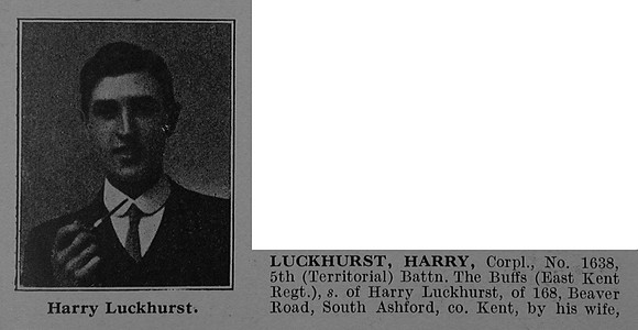 Luckhurst H Cpl 1638 5th East Kent Regiment Obit Part 1 De Ruvignys Roll Of Honour Vol 4