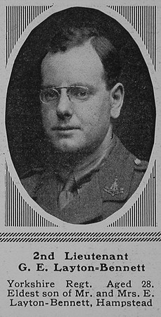 Layton-Bennett G E 2nd Lt 2nd Yorkshire Regiment The Sphere 5th Aug 1916