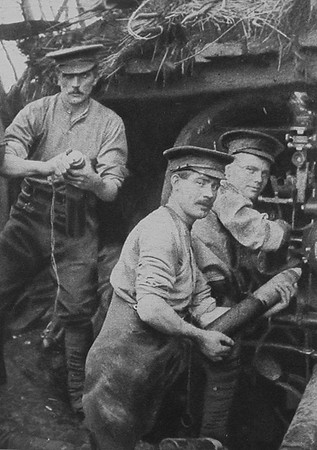 British Gunners In Action At The Front 1914