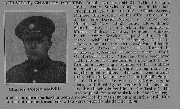 Melville C P Cpl Army Service Corps Obit De Ruvignys Roll Of Honour Vol 3