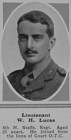 Lucas W H Lt 8th North Staffs Regt The Sphere 26th Feb 1916