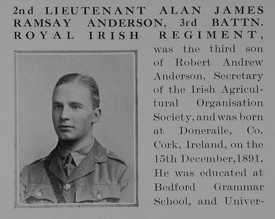 Anderson A J R 2nd Lt Royal Irish Regiment Obit Part 1 The Bond Of Sacrifice Vol 1