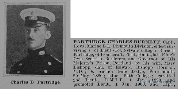 Partridge C B Captain Royal Marine Light Infantry Obit Part 1 De Ruvignys Roll Of Honour Vol 1
