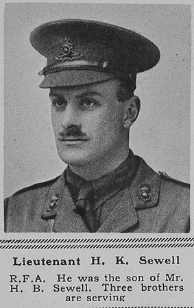 Sewell H K Lt RFA The Sphere 6th Oct 1917