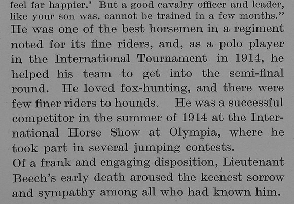 Beech R A J Lt 16th Lancers Obit Part 8 TheBond Of Sacrifice Vol 2