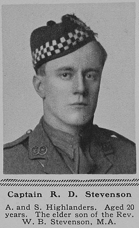 Stevenson R D Captain 11th Argyll & Sutherland Highlanders The Sphere 8th July 1916