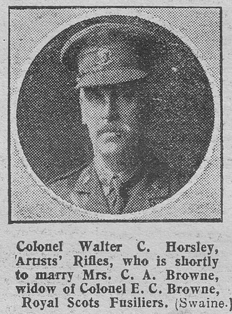 Horsley W C Col 28th London Regiment The Graphic 16th Oct 1916