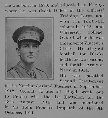 Boyd E F 2nd Lt 1st Northumberland Fusiliers Obit Part 2 The Bond Of Sacrifce Vol 1