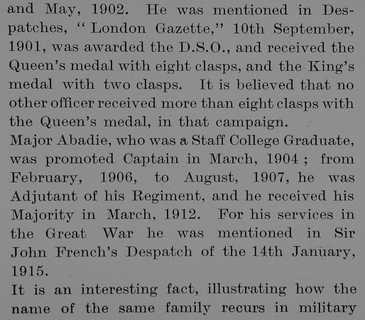 Abadie E H A Major DSO 9th Lancers Obit Part 3 Bond Of Sacrifice Vol 1