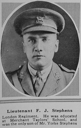 Stephens F J Lt London Regt The Sphere 9th Mar 1918
