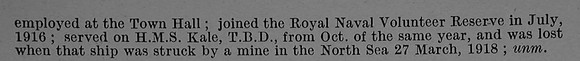 Start E Sig 1808 H.M.S. Kale Royal Naval Volunteer Reserve Obit Part 2 De Ruvignys Roll Of Honour Vol 4