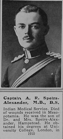 Speirs-Alexander A R Captain Indian Army The Sphere 1st Apr 1916