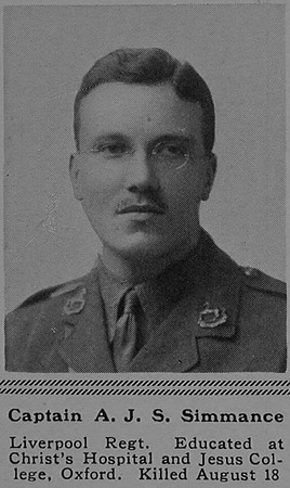 Simmance A J S Captain 4th The King's (Liverpool Regiment) The Sphere 4th Nov 1916
