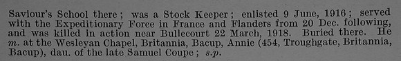 Moorehouse J H Pte 35108 11th Lancashire Fusiliers Obit Part 2 De Ruvignys Roll Of Honour Vol 4