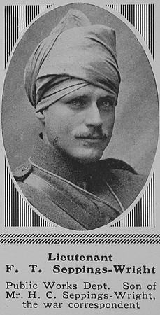 Seppings-Wright F T Lt Indian Army The Sphere 28th Aug 1915