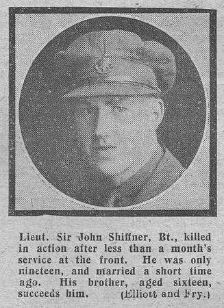 Shiffner J Lt Sir 2nd Royal Sussex Regiment The Graphic 3rd Oct 1918