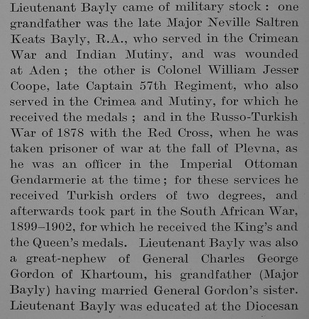 Bayly C G G Lt Royal Flying Corps Obit Part 2 The Bond Of Sacrifice Vol 1