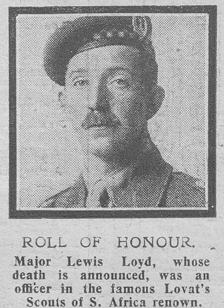 Loyd L Major Lovat Scouts The Graphic 1st Oct 1918