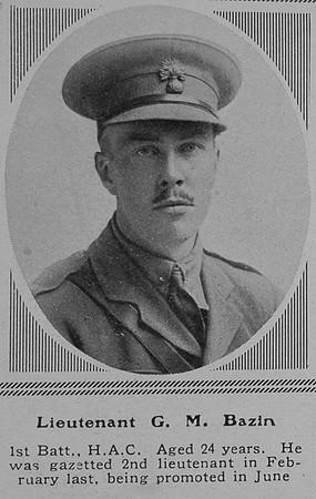 Bazin G M Lt 1st HAC The Sphere 30th Oct 1915