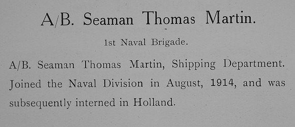 Martin T AB Royal Naval Division Record William Graham Company