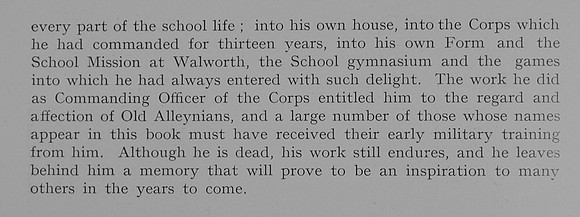 Kittermaster A N C Captain 9th Worcestershire Regiment Obit Part 3 Dulwich College Roll Of Honour