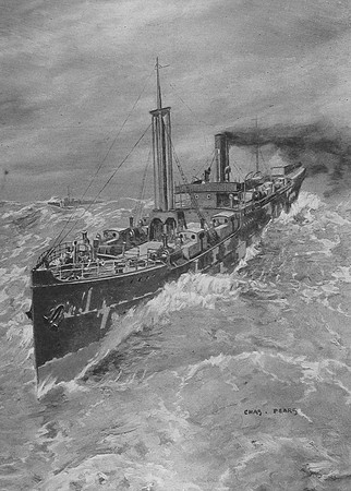 Railway Engines For Troop And Munition Traffic At Sea In An October Gale 1917