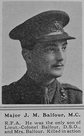 Balfour J M Major MC RFA The Sphere 1st Dec 1917
