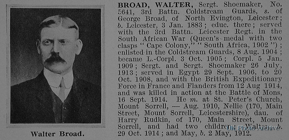 Broad W Sergt 5641 3rd Coldstream Guards Obit De Ruvignys Roll Of Honour Vol 1