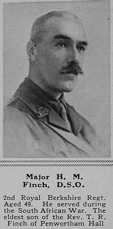 Finch H M Major DSO 2nd Royal Berkshire Regiment The Sphere 19th Jun 1915