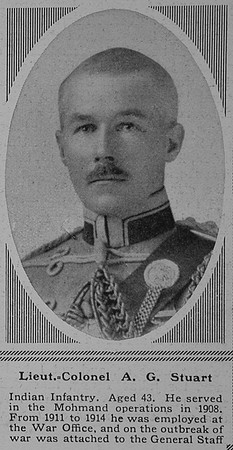 Stuart A G Lt Col Indian Army The Sphere 5th Aug 1916