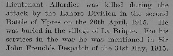 Allardice C M Lt Indian Army Obit Part 3 The Bond Of Sacrifice