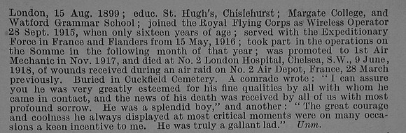 Young A F 1st Air Mech 9177 Royal Air Force Obit Part 2 De Ruvignys Roll Of Honour Vol 4