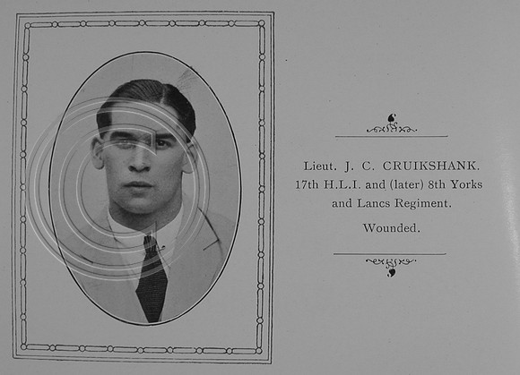 Cruikshank J C Lt 8th York Lancs Regiment William Graham Company