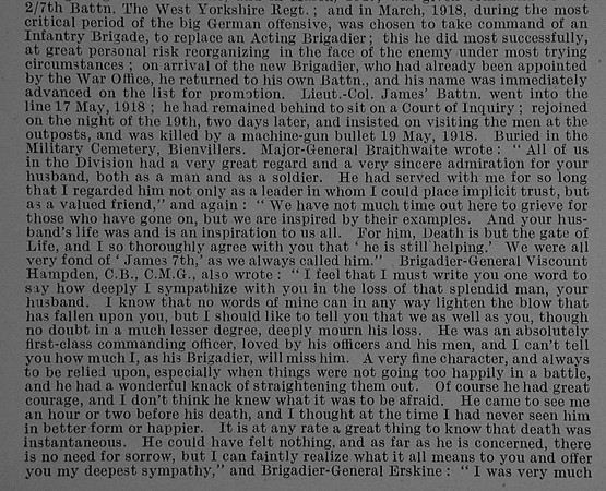 James C K Lt Col DSO 7th West Yorkshire Regiment Obit Part 2 De Ruvignys Roll Of Honour Vol 4