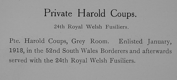 Coups H Pte 57795 24th Royal Welsh Fusiliers Record William Graham Company