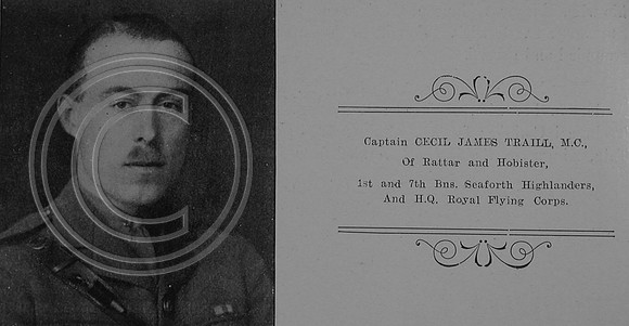 Traill C J Captain MC Royal Flying Corps (1) The Sword Of The North Highland Memories Of The Great War - Dugald MacEchern