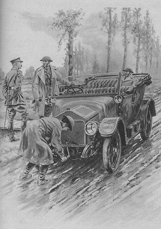A Chauffeur Of The WAAC Starts The Engine Of An Officer's Car