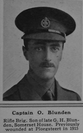 Blunden O Captain 16th Rifle Brigade The Sphere 19th Aug 1916