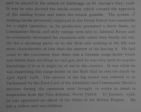Brock F A Wing Comm OBE RNAS Obit Part 3 Dulwich College Roll Of Honour