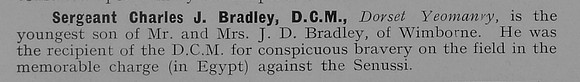 Bradley C J Sergt DCM Dorset Yeomanry 1