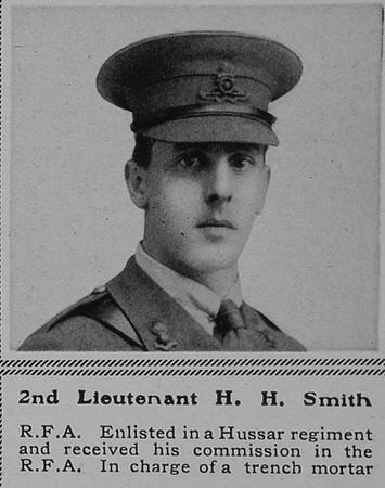 Smith H H 2nd Lt RFA The Sphere 25th Mar 1916