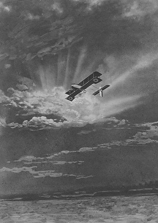 An Airman Returning At Sunset Over The Enemy Lines (2)