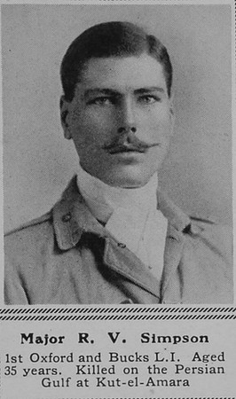 Simpson R V Major 1st Oxford & Bucks LI The Sphere 20th Nov 1915