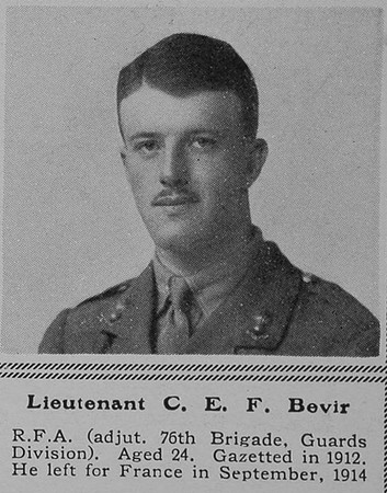 Bevir C E F Lt RFA The Sphere 30th Oct 1915