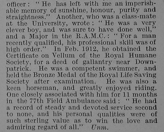 McElney R G Captain MC Royal Army Medical Corps Obit Part 2 De Ruvignys Roll Of Honour Vol 5