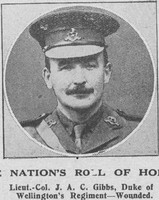 Gibbs J A C Lt Col West Riding Regiment The Graphic 4th Sep 1914