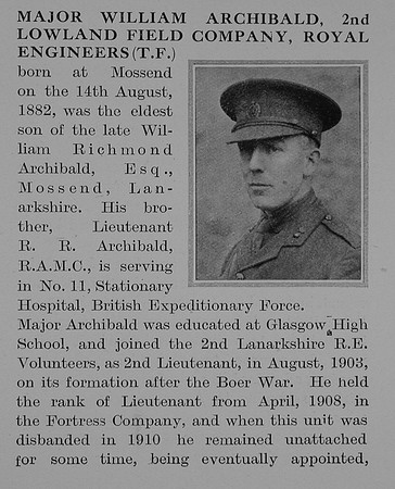 Archibald W Major Royal Engineers Obit Part 1The Bond Of Sacrifice Vol 2