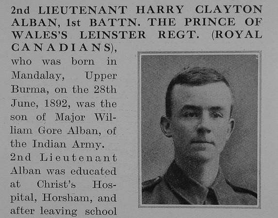 Alban H C 2nd Lt 1st Leinster Regiment Obit Part 1 The Bond Of Sacrifice Vol 2